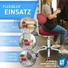 TRESKO® Taboret obrotowy z oparciem 150 kg czerwone wino | Podgląd zdjęcia produktu 4