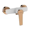 Dusch-Batterie Wand-Batterie Brausearmatur weiß rosa gold Produktbild-Vorschau 1