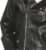 Close-up of a black faux leather jacket. Produktbild-Vorschau