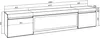A technical drawing of a TV cabinet with dimensions indicated. Produktbild-Vorschau