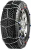 A close-up of a car tire with snow chains attached. Produktbild-Vorschau