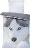 4 teilig Husky Bettwäsche 135x200 cm Schnee Hunde grau Produktbild-Vorschau 1