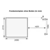 A technical drawing showing the foundation plan of a garden shed with dimensions. Produktbild-Vorschau