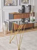 BELIANI Esstisch Schwarz Gold 80 x 140 cm V-förmige Füße Produktbild-Vorschau 5