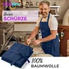 EllaTex Schürze Kochschürze Latzschürze 100% Baumwolle Produktbild-Vorschau 2
