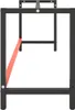 A close-up view of a black metal workbench frame with a red diagonal support beam. Náhled obrázku produktu