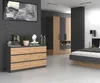 Komoda szufladowa szeroka TAAVI – dąb artisan/antracytowa Podgląd zdjęcia produktu 8