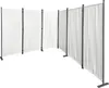 A white fabric room divider with gray metal frames, set up in a room. Produktbild-Vorschau