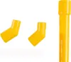 Three yellow plastic funnel adapters are shown on a white background. Two are angled adapters, and one is a straight adapter. Podgląd zdjęcia produktu