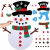 A DIY felt snowman decoration kit with various accessories laid out around a partially assembled snowman. Produktbild-Vorschau