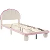 A twin-sized bed frame with a shell-shaped headboard. Náhled obrázku produktu