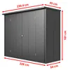 GFP Primeyard Zahradní skříň 228x84x181 cm antracitová Náhled obrázku produktu 9