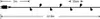 A diagram showing a string of lights with measurements. Voir les images du produit