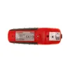 The image shows the back of a red and black gas level measuring device against a white background. Produktbild-Vorschau
