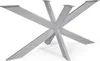 A metal table base with a spider-like design, shown against a white background.