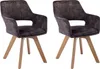 Two upholstered chairs with wooden legs are shown against a white background. Produktbild-Vorschau