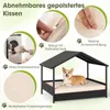 COSTWAY Lit pour chien d'extérieur, lit surélevé en rotin Voir les images du produit 7