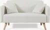A front view of a beige sofa with two pillows. Anteprima dell’immagine prodotto