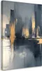Leinwandbild Schwarz-Gold-Abstraktion 80x120 Feeby Grau Produktbild-Vorschau 1