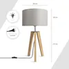 Tischleuchte Dreibein Nachttischlampe Stehlampe E27 Stoff Produktbild-Vorschau 3