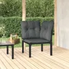 vidaXL Garten-Eckstuhl mit Kissen Schwarz und Grau Poly Produktbild-Vorschau 2