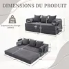 OKWISH Canapé Convertible - Canapé Pliant Modulable Avec 3 Voir les images du produit 4