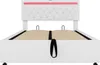A white upholstered bed frame with a tufted headboard featuring LED lighting. Náhled obrázku produktu
