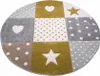 Kinderzimmer Spiel Teppich Herz Stern Punkte Design gold Produktbild-Vorschau 3