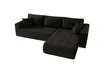 A black sectional sofa with a chaise lounge is shown against a white background. Produktbild-Vorschau