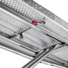 A close-up view of the underside of a folding ironing board, showing its metal frame and mechanism. Produktbild-Vorschau