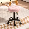 HOMCOM-Rollhocker-Polyester, Metall-Ø50 x 50-66H cm-Rosa Produktbild-Vorschau 7