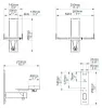 Technical drawings with dimensions for a wall mount. Anteprima dell’immagine prodotto