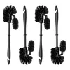 Four black toilet bowl brushes with handles and smaller cleaning brushes attached. Produktbild-Vorschau