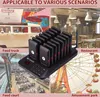 Collage of images showing a food truck, a restaurant interior, a food court, and an amusement park, with a pager system prominently displayed. Podgląd zdjęcia produktu