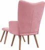 vidaXL Relaxačné kreslo s taburetkou Pink Velvet Náhľad obrázku produktu 5