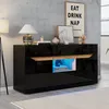 LED-Sideboard - 140x40x70 cm, Schwarz und Holzfarbe - Produktbild-Vorschau 7