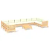 Möbel 11-tlg. Garten-Lounge-Set mit Creme Kissen Produktbild-Vorschau 2
