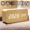OKWISH Wecker Uhr in Holzoptik digital - Digitalwecker Produktbild-Vorschau 5