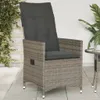 Sedia da giardino pieghevole con cuscini, Grigio Anteprima dell’immagine prodotto 1