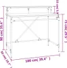 vidaXL Stôl z dymového duba 100x50x90 cm materiál drevo a Náhľad obrázku produktu 8