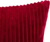 A close-up view of a red, ribbed pillow. Produktbild-Vorschau