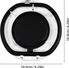 A top-down view of a black and clear plastic dust container lid for a Dyson vacuum cleaner, with dimensions indicated. Produktbild-Vorschau