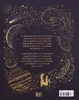 The image is a dark purple background with gold illustrations of space, including planets, galaxies, and stars. Text in gold describes the book's content. Produktbild-Vorschau