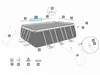 Diagram showing parts of a Bestway Power Steel pool. Produktbild-Vorschau