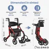 ELONEO 2in1 carrozzina rollator pieghevole e leggera con Anteprima dell’immagine prodotto 3