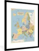 MuchoWow® MuchoWow® Gerahmtes Poster Karte - Europa - Alt Produktbild-Vorschau 1