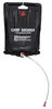 A black camp shower bag with a hose attached, isolated on a white background. Produktbild-Vorschau