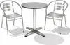 3-tlg Bistrogarnitur Balkonset Rund Ø 60cm Aluminium Stehtisch H70/110cm Voir les images du produit