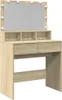 A wooden vanity table with a large mirror and LED lights. Náhled obrázku produktu