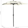 vidaXL Sonnenschirm mit Aluminium-Mast 3-lagig Sandfarben Produktbild-Vorschau 5